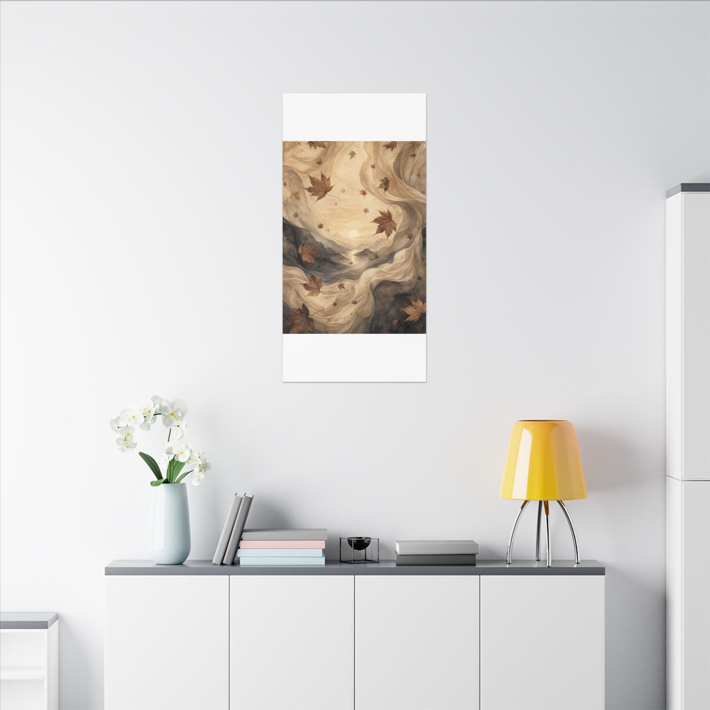 Autumn Silk Drape Watercolor Canvas Art | Earthy Decor