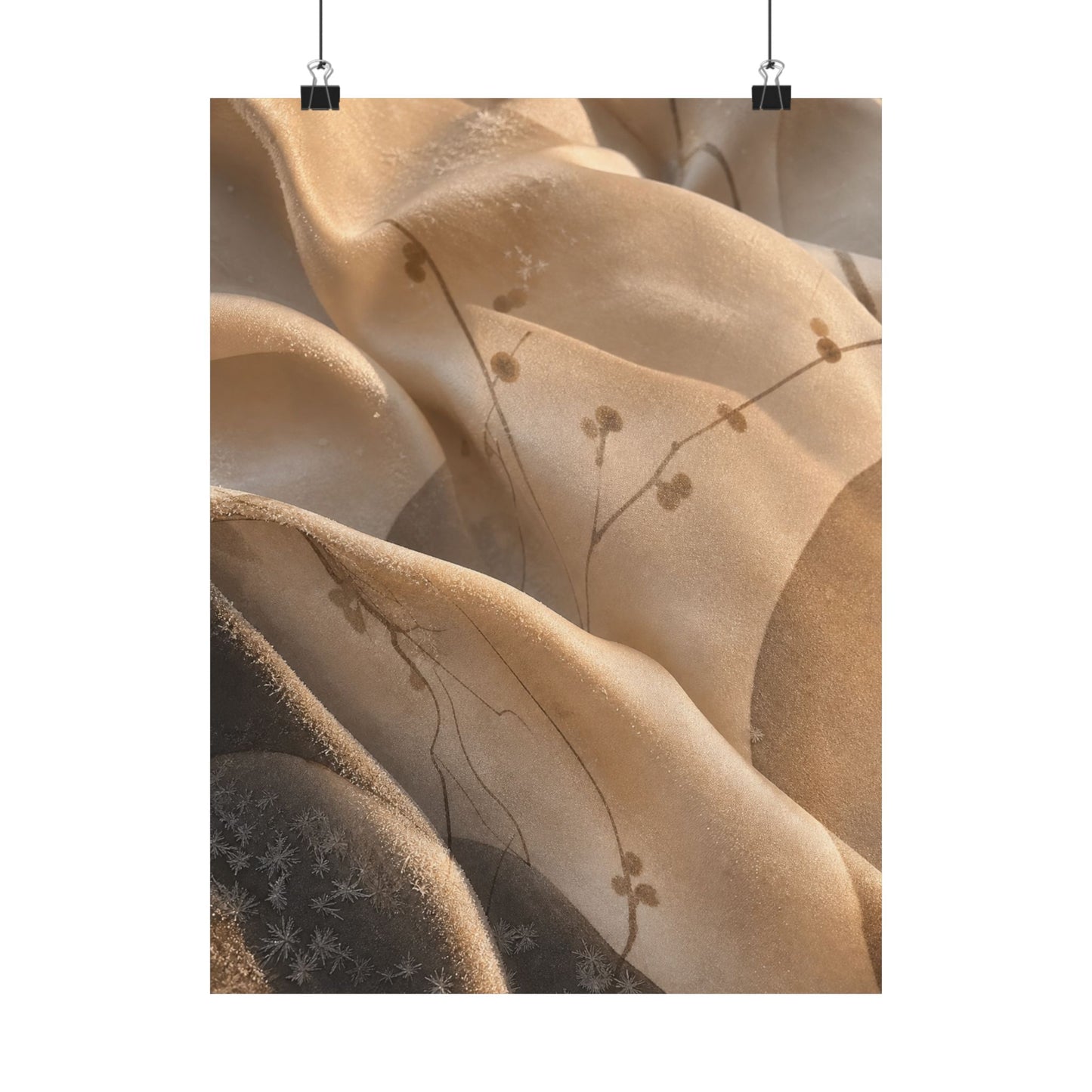 Silk Drape Winter Wall Art Print | Japandi Cozy Design