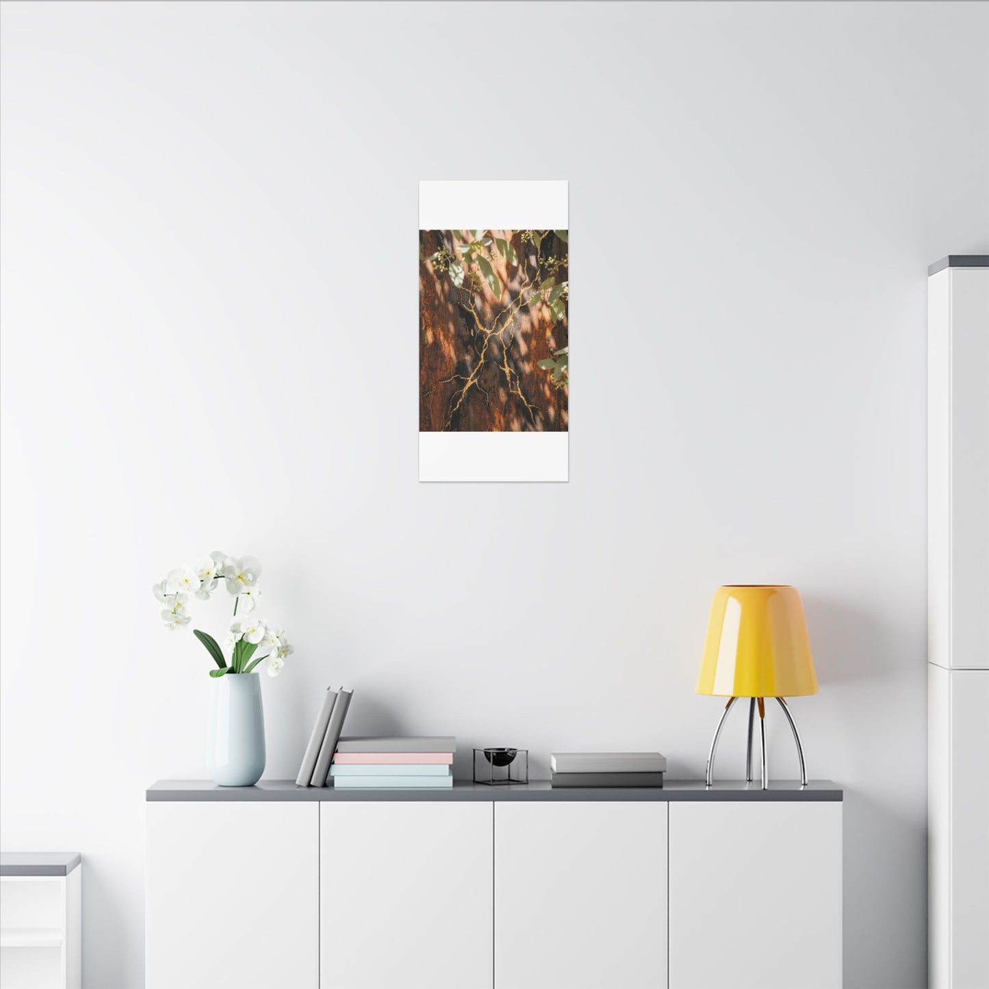 Kanso Rust Patina Canvas Art - Kintsugi Gold Vein
