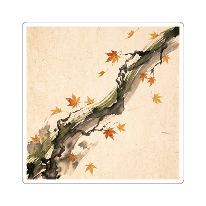 Ink Brushstroke Ukiyo E Inspired Sticker | Tranquil Zen Art