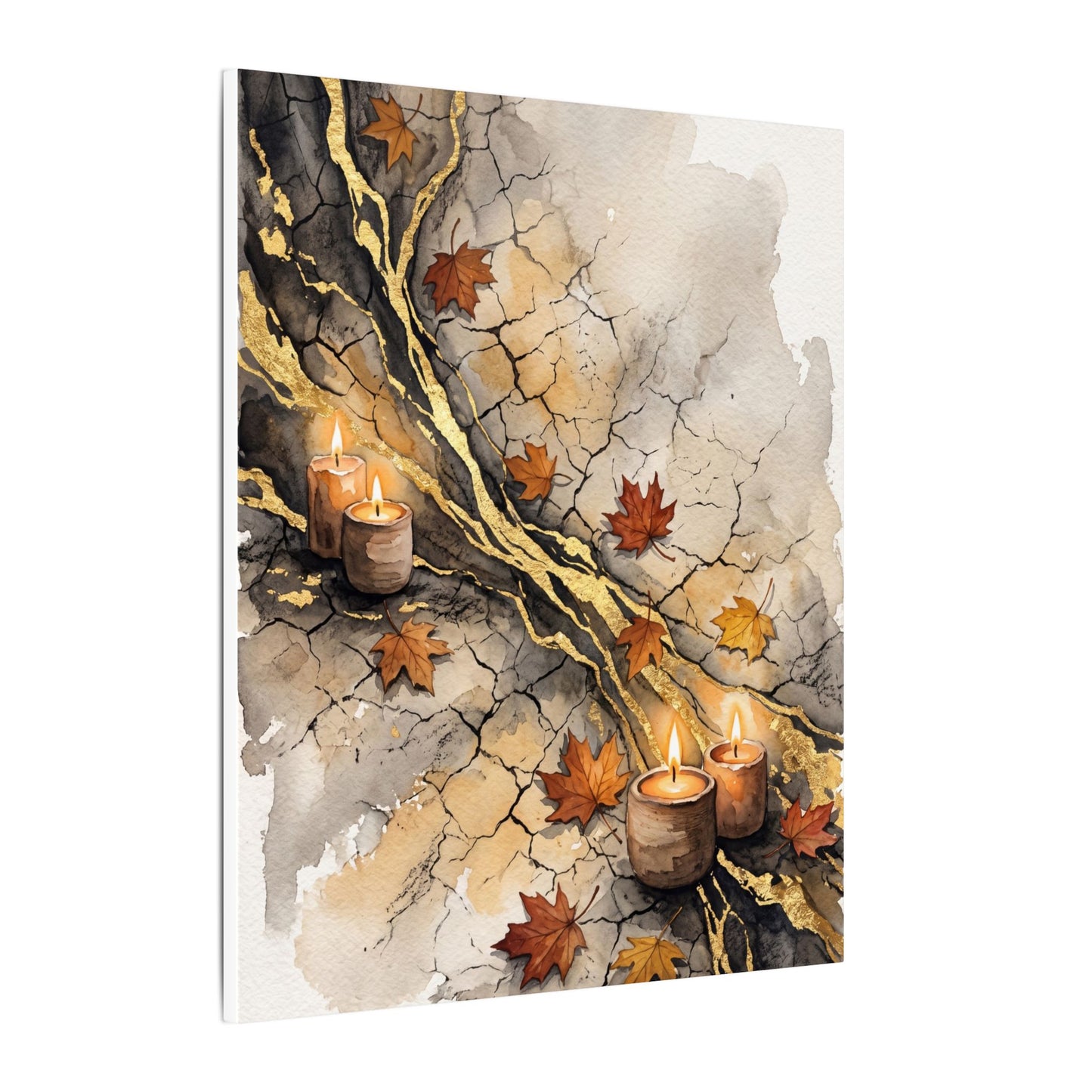 Cracked Earth Autumn Canvas Art | Japandi Warm Design