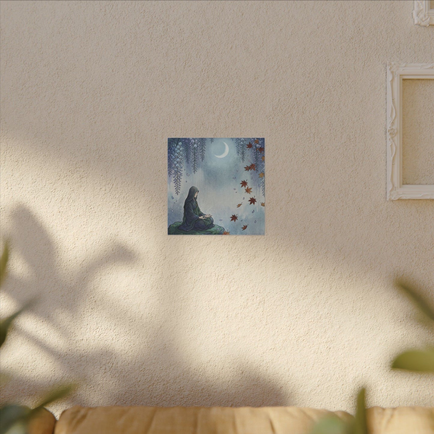 Zen Wisteria in Moonlight | Ukiyo E Inspired Canvas Art