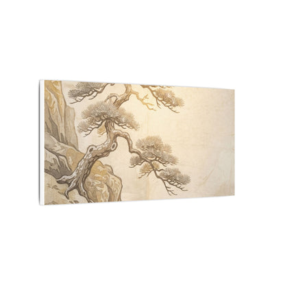Winter Pine Tree Japanese Pattern Canvas Art | Elegant Decor