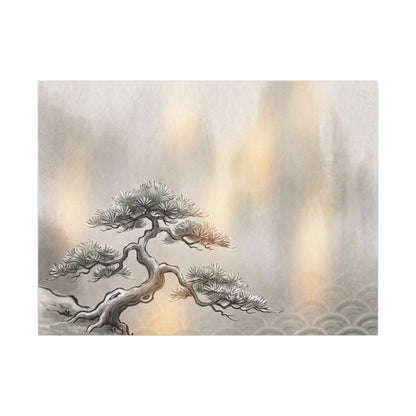 Pine Tree Canvas Art | Winter Japandi Japanese Pattern Art