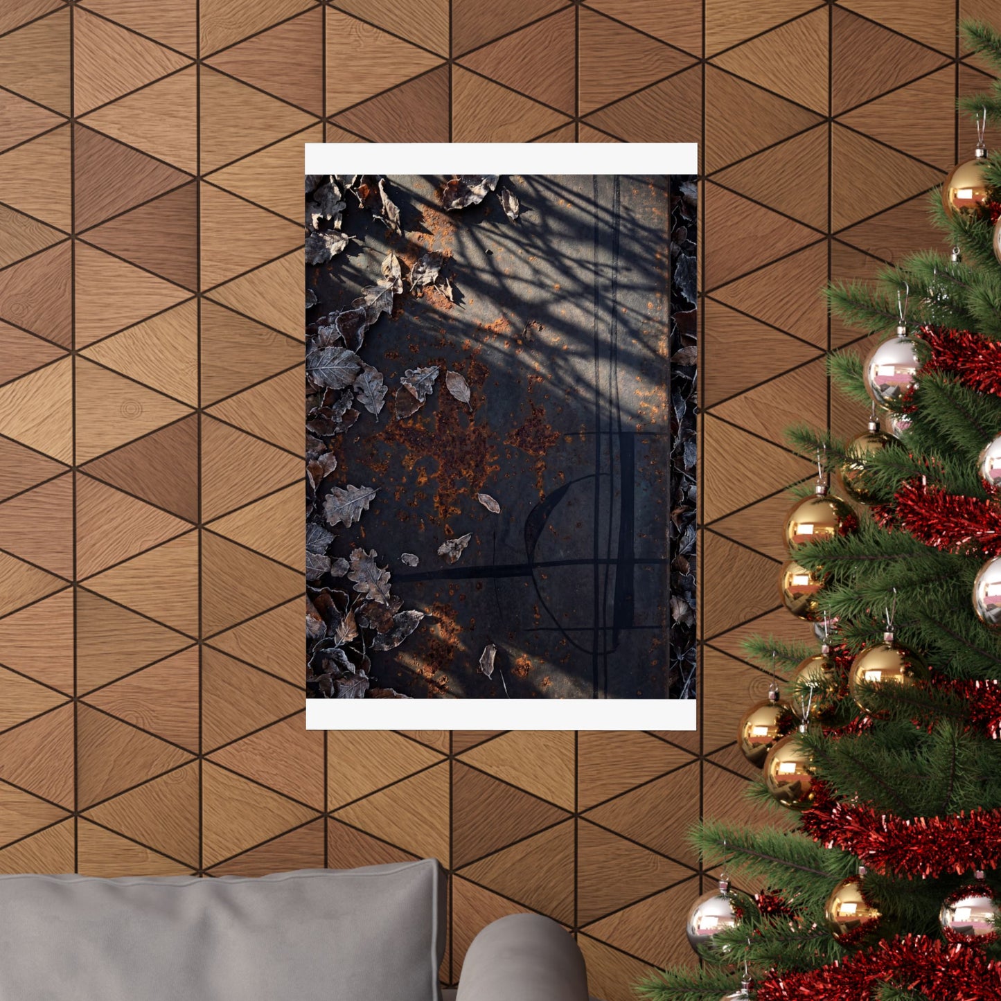 Rust Patina Winter Wall Art Print | Dark Japandi Bold Design