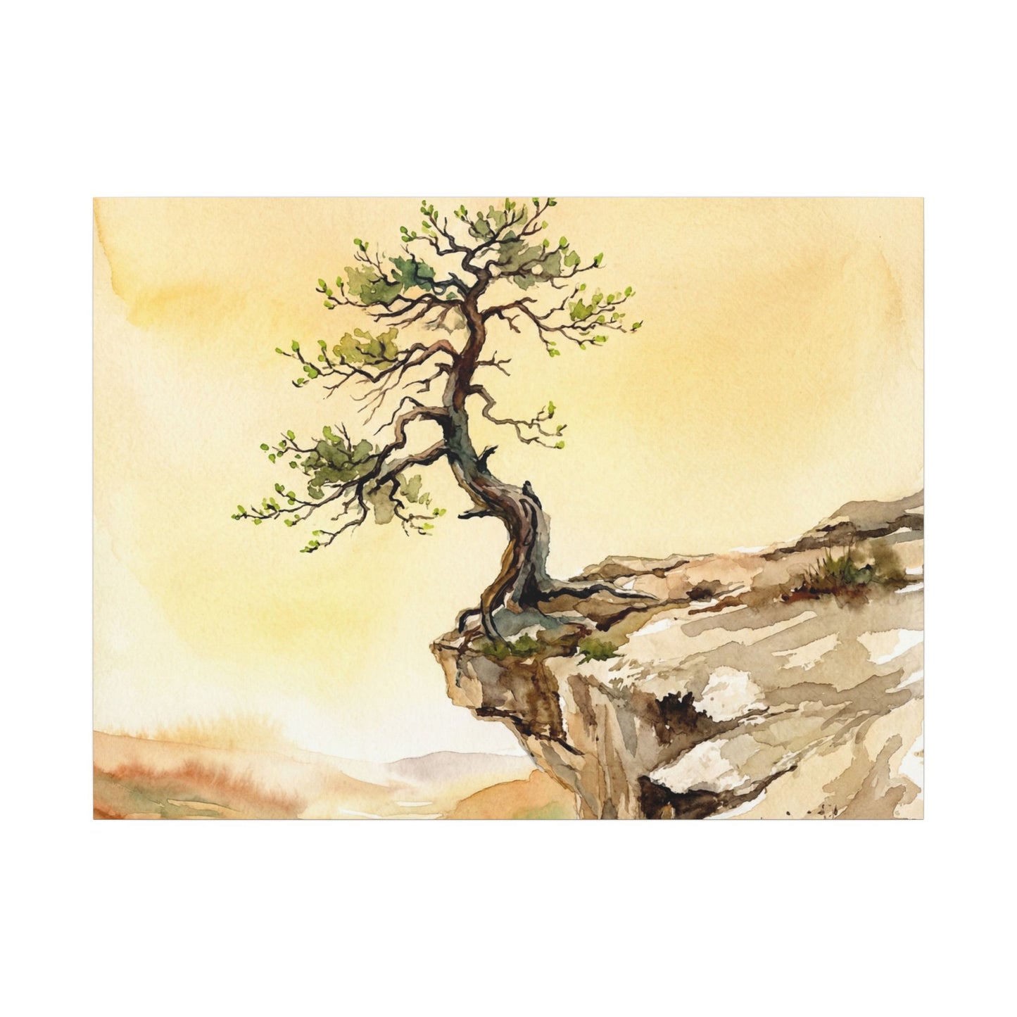 Golden Hour Pine Tree Canvas Art - Japandi Fukinsei