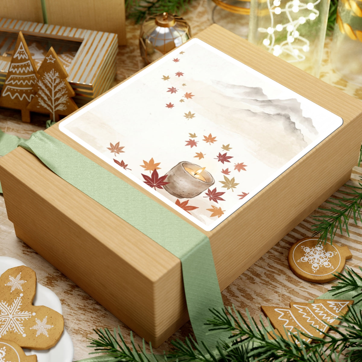 Elegant Mountain Mist Sticker - Japanese Pattern Japandi