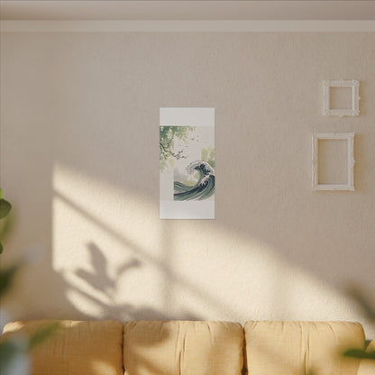 Spring Ocean Wave Ukiyo E Inspired Canvas Art | Serene Decor