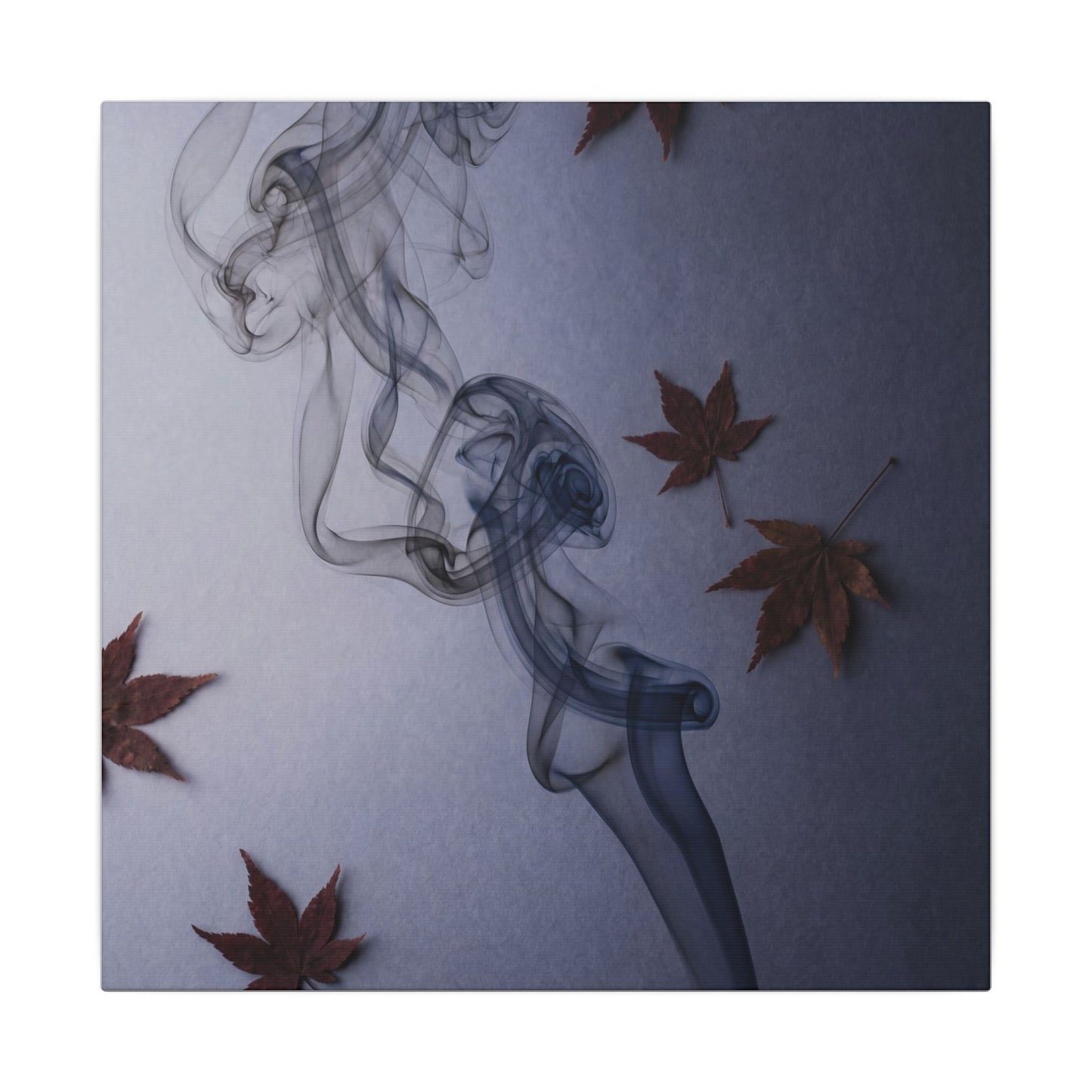 Dark Japandi Incense Smoke in Dawn | Moody Minimal Canvas Art