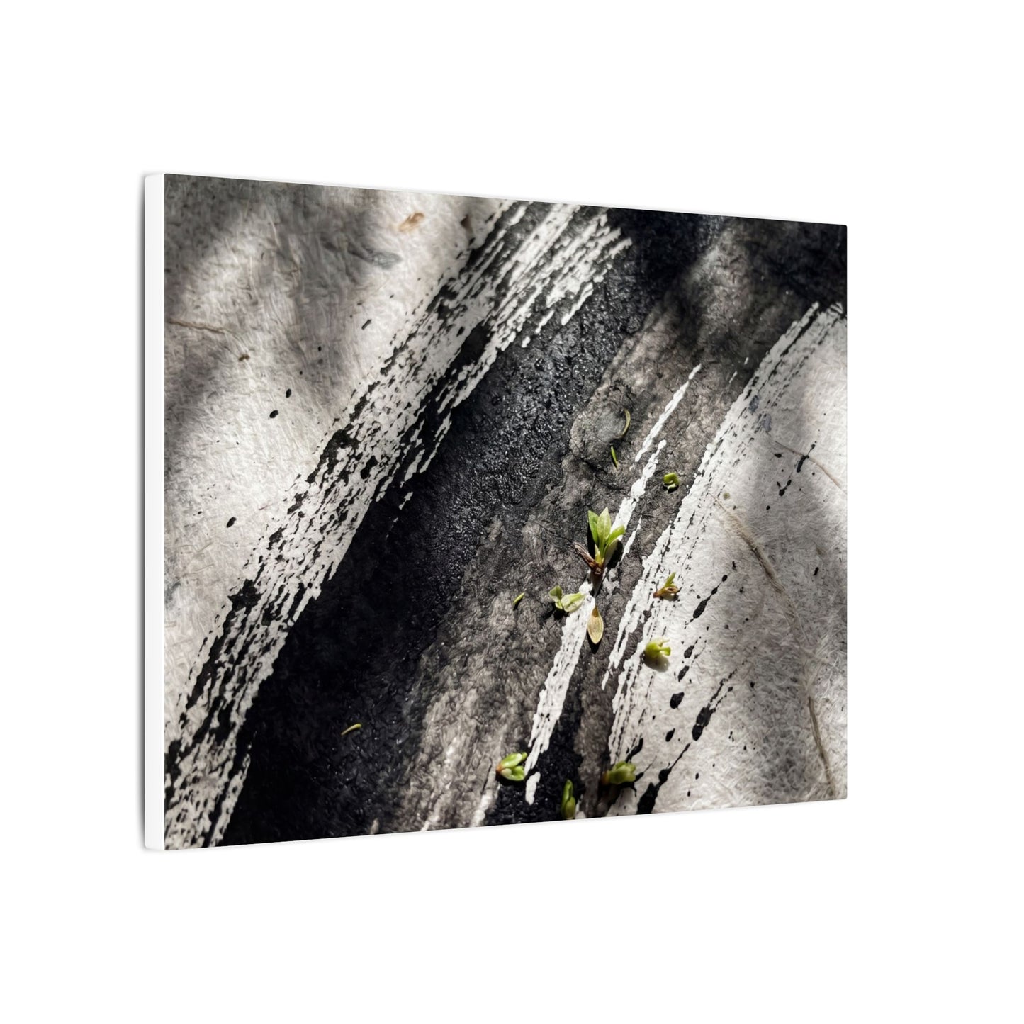 Ink Brushstroke Canvas Art | Spring Dark Japandi Moody Minimal Art