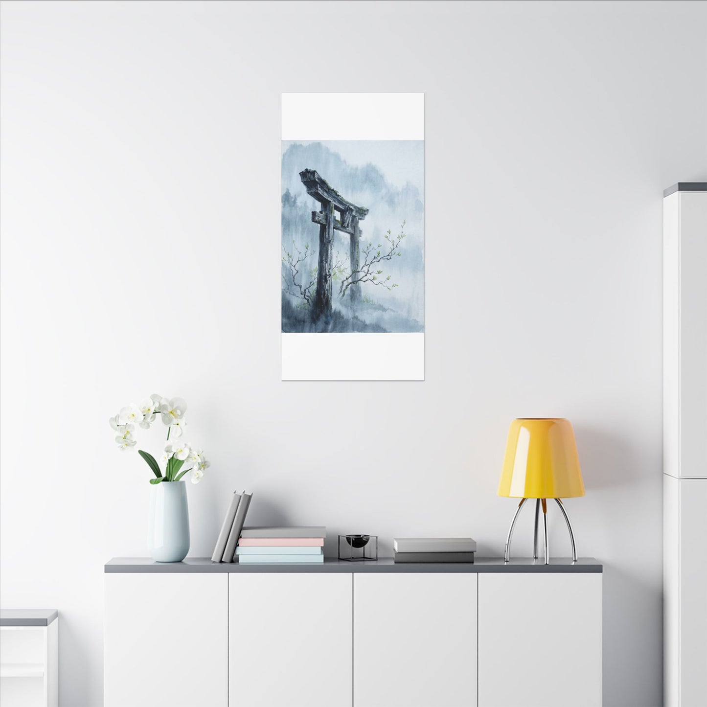 Torii Gate Canvas Art | Spring Zen Sumi E Art