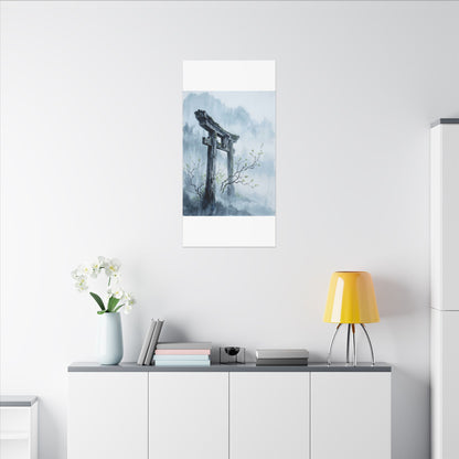 Torii Gate Canvas Art | Spring Zen Sumi E Art