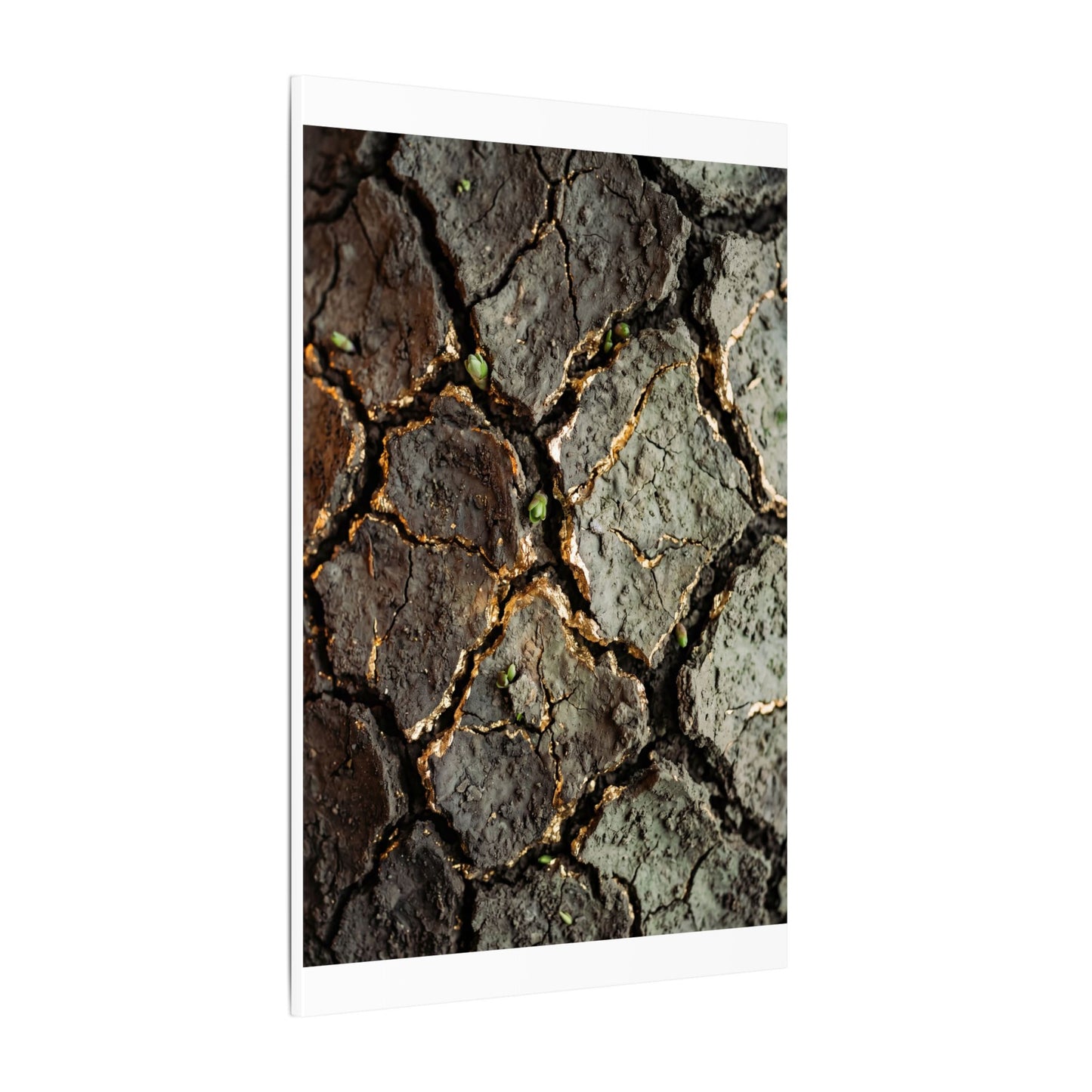 Earthy Cracked Earth Canvas Art - Japanese Pattern Japandi