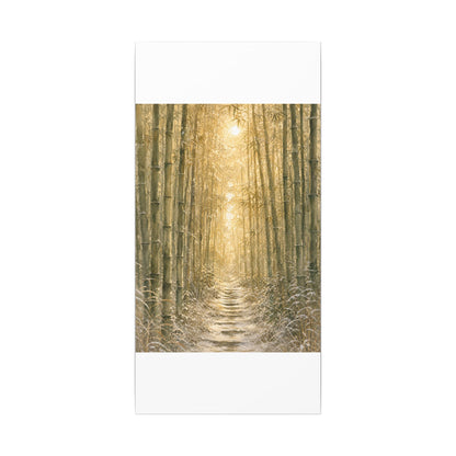 Bamboo Grove Winter Canvas Art | Japandi Elegant Design
