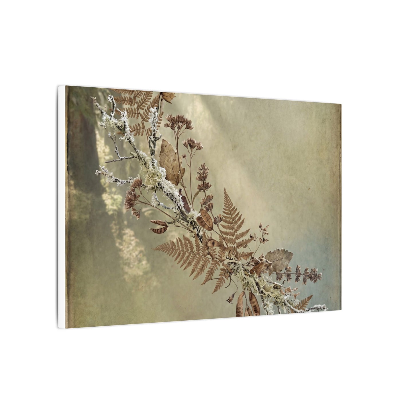 Winter Dried Flowers Forest Whimsy Canvas Art | Earthy Decor