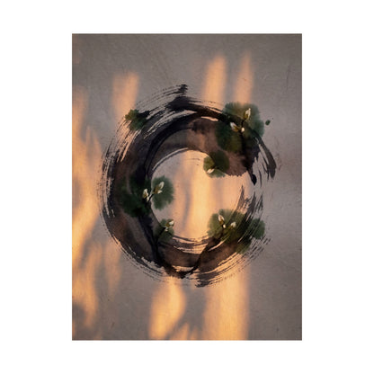 Candlelight Ink Brushstroke Wall Art Print - Dark Japandi Datsuzoku