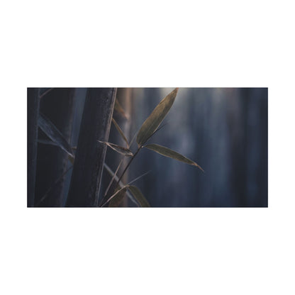 Dark Japandi Bamboo Grove in Dawn | Moody Minimal Canvas Art