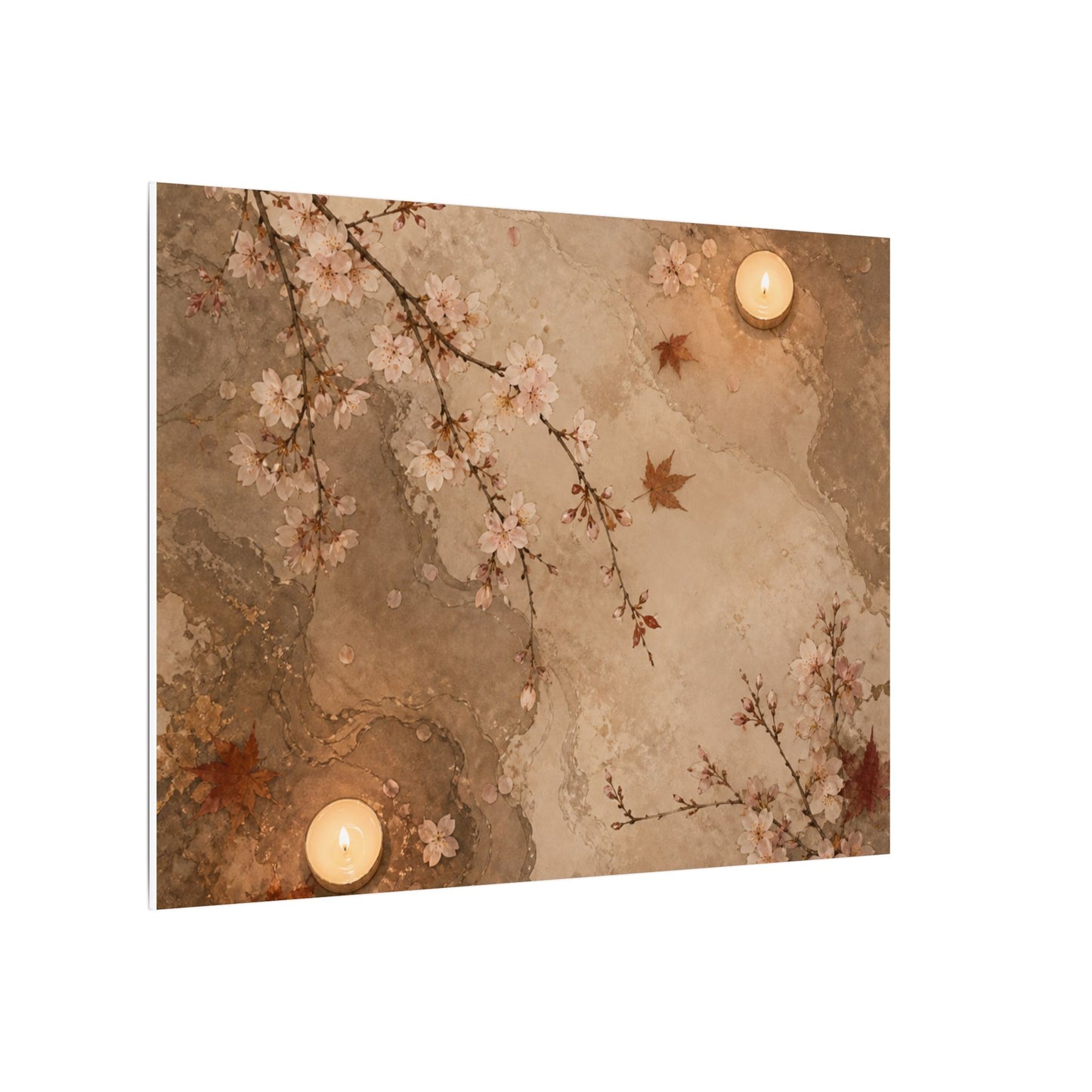 Cherry Blossom Canvas Art | Autumn Japandi Japanese Pattern Art