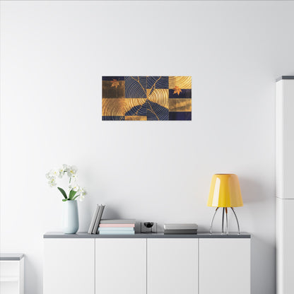 Autumn Water Ripple Crackle Gold Canvas Art | Artful Decor