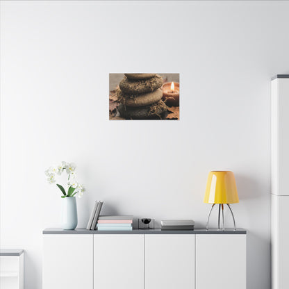 River Stones Canvas Art | Autumn Japandi Texture Art