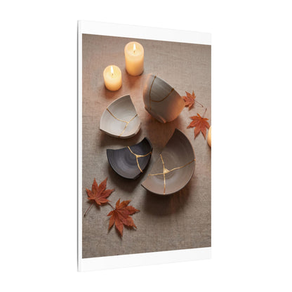 Candlelight Broken Pottery Canvas Art - Japandi Ma