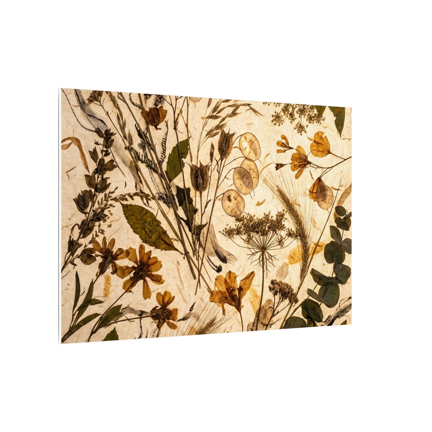 Dried Flowers Summer Canvas Art | Japandi Neutral Design