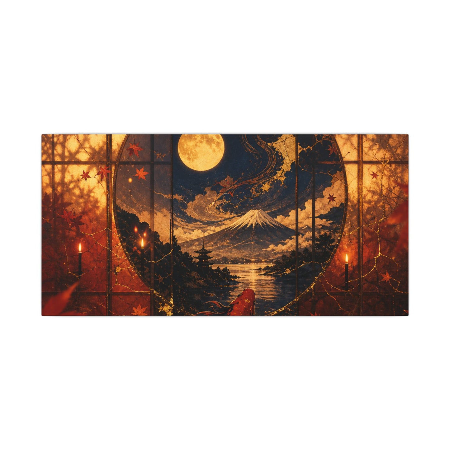 Beautiful Shoji Screen Canvas Art - Gold Vein Kintsugi