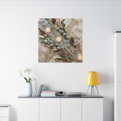 Candlelight Dried Flowers Canvas Art - Japandi Kanso