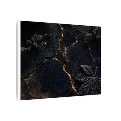 Candlelight Cracked Earth Canvas Art - Dark Japandi Ma