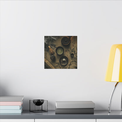Tea Ceremony Canvas Art | Winter Zen Ukiyo E Inspired Art