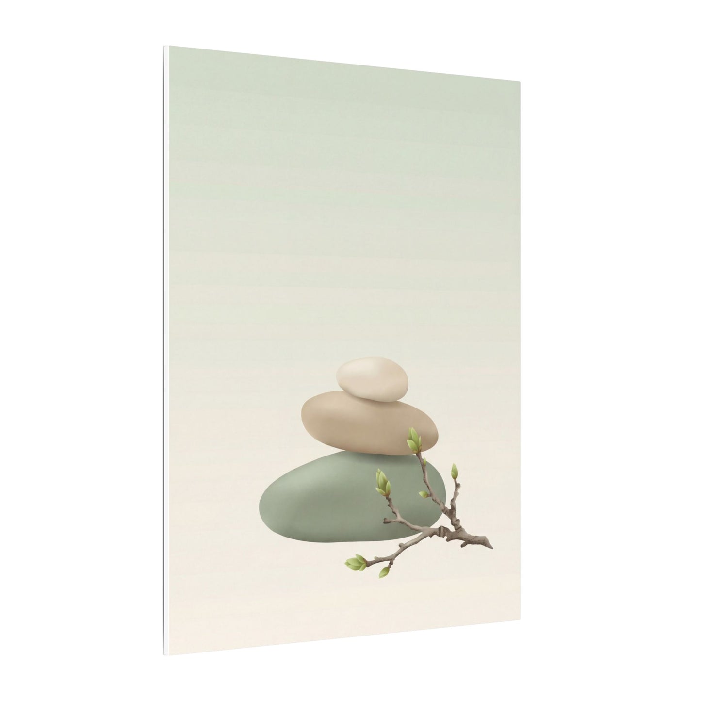 Dawn River Stones Canvas Art - Japandi Fukinsei