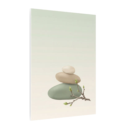 Dawn River Stones Canvas Art - Japandi Fukinsei
