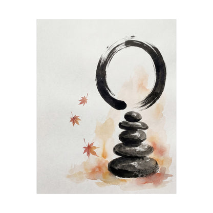 Tranquil River Stones Wall Art Print - Enso Zen