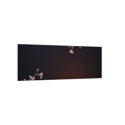 Dark Japandi Cherry Blossom in Candlelight | Moody Minimal Canvas Art