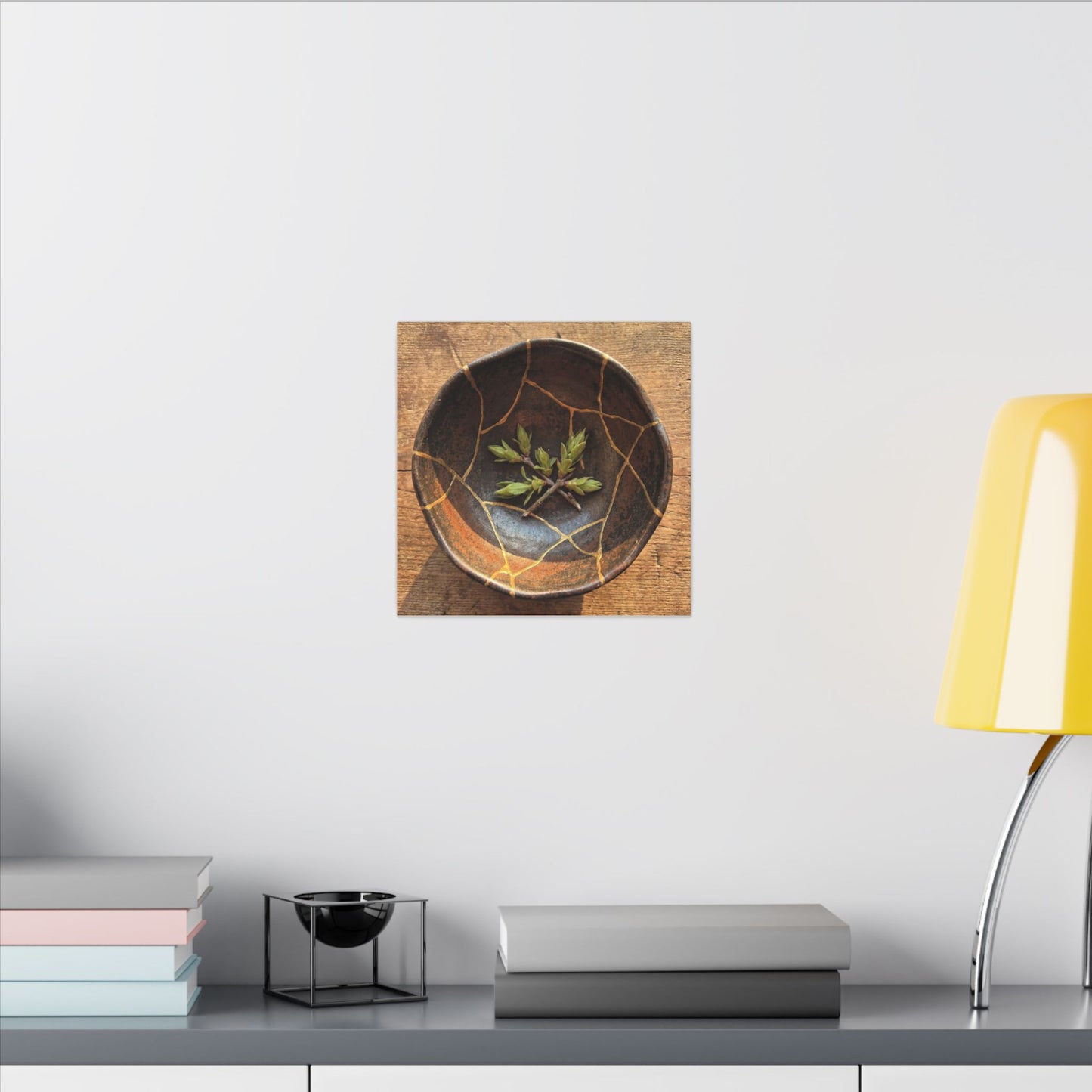 Ceramic Bowl Gold Repair Canvas Art | Resilient Kintsugi Art