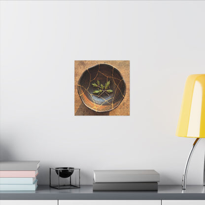 Ceramic Bowl Gold Repair Canvas Art | Resilient Kintsugi Art