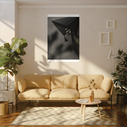 Paper Fold Moody Minimal Canvas Art | Luxurious Dark Japandi Art