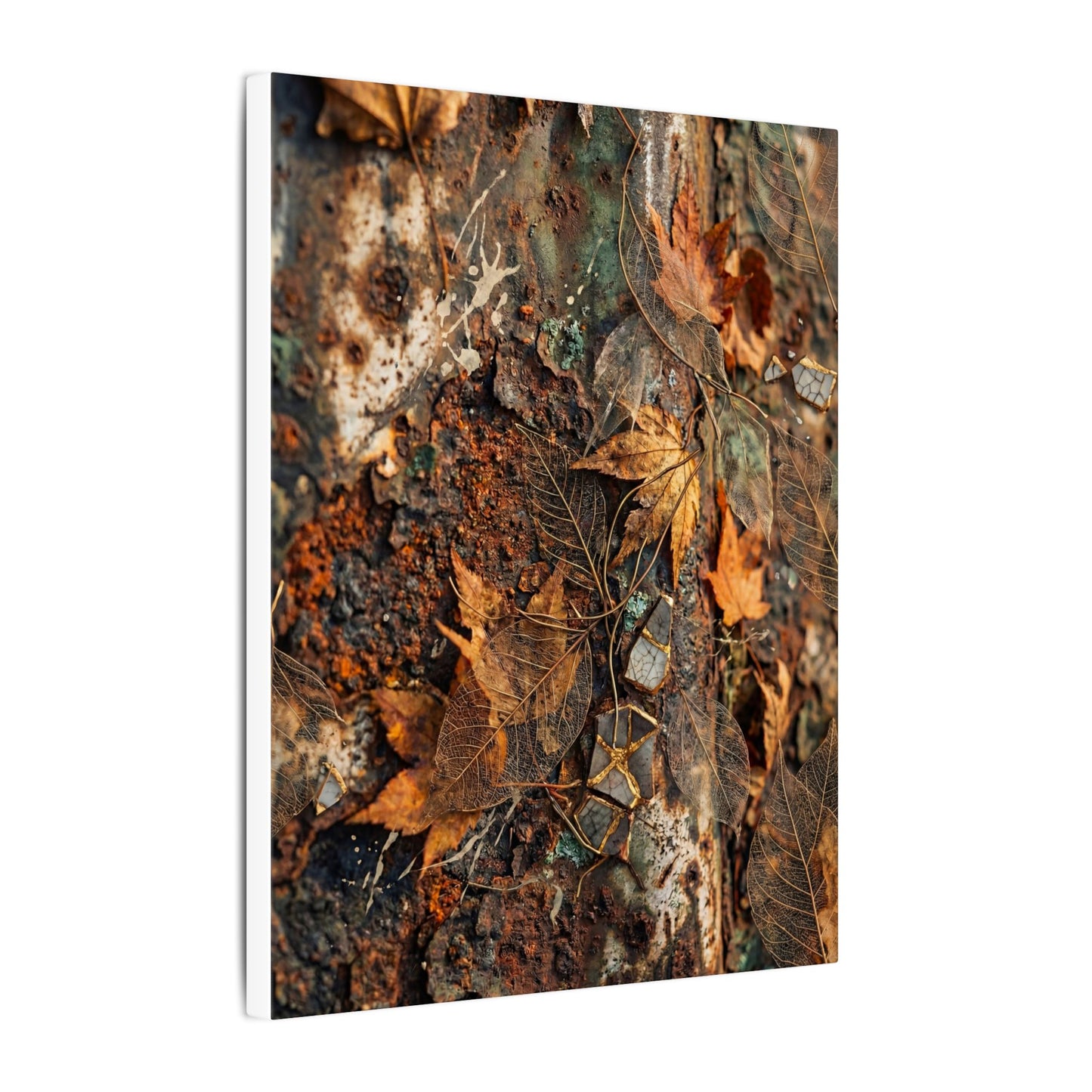 Rust Patina Canvas Art | Autumn Japandi Texture Art