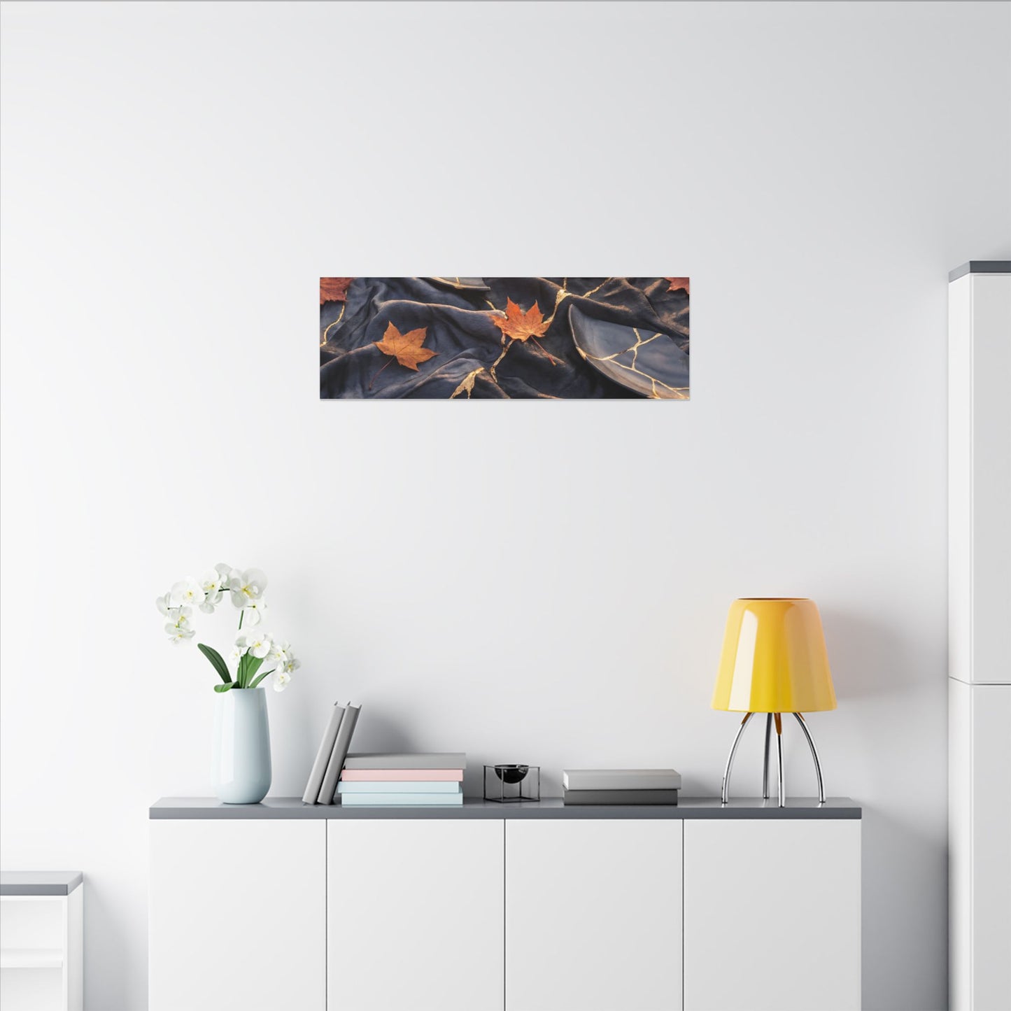 Golden Hour Silk Drape Canvas Art - Kintsugi Shibui