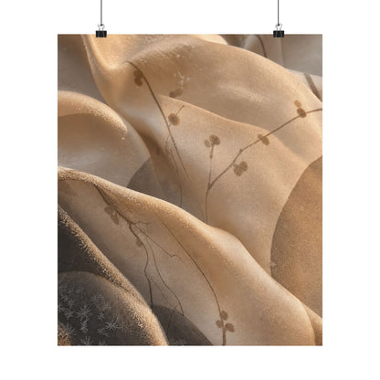 Silk Drape Winter Wall Art Print | Japandi Cozy Design