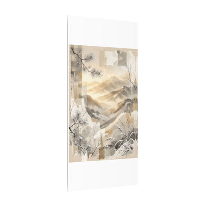 Shibui Mountain Mist Canvas Art - Japandi Japanese Pattern