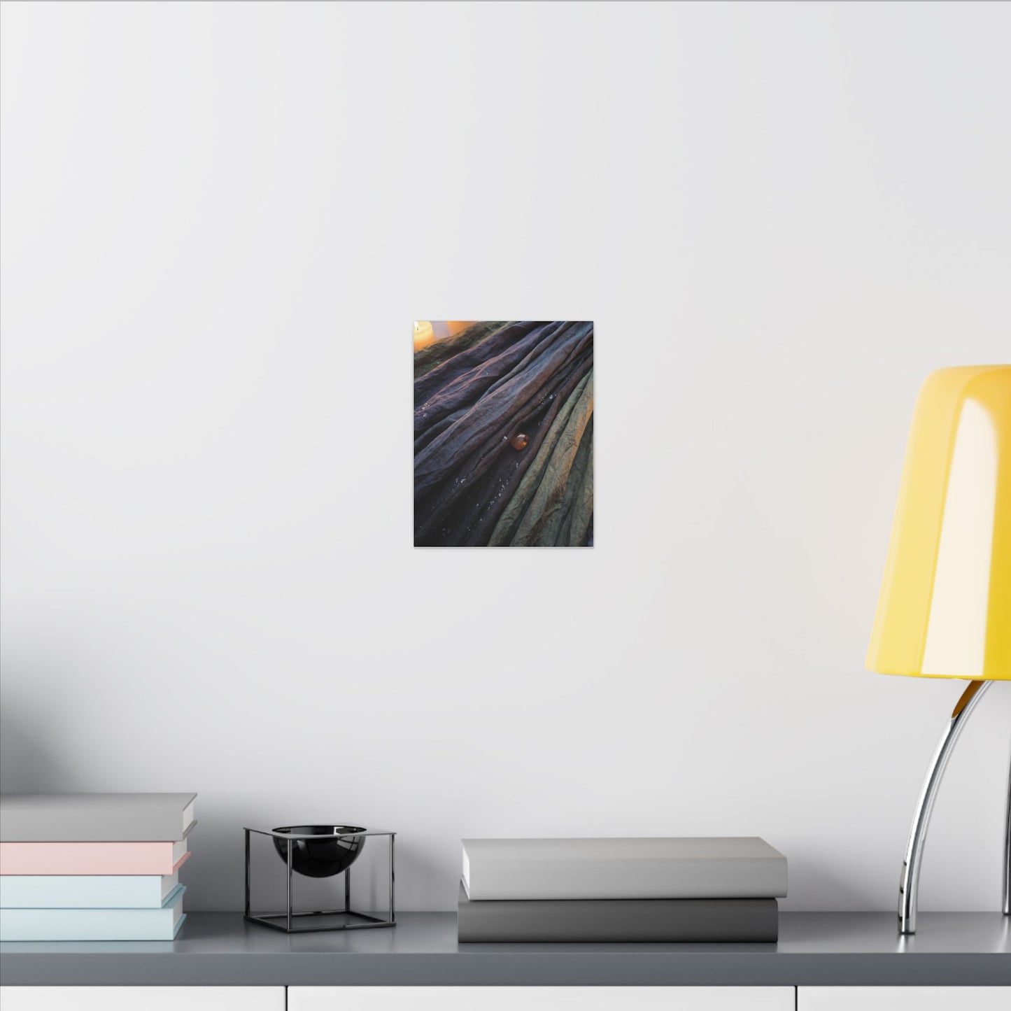 Silk Drape Shadow Zen Canvas Art | Moody Dark Japandi Art