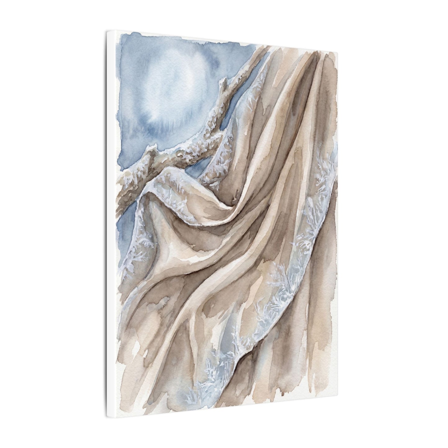 Silk Drape Winter Canvas Art | Japandi Cozy Design