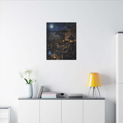 Seijaku Moonlit Garden Canvas Art - Kintsugi Gold Vein