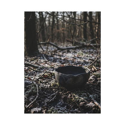 Dappled Ceramic Bowl Canvas Art - Dark Japandi Kanso