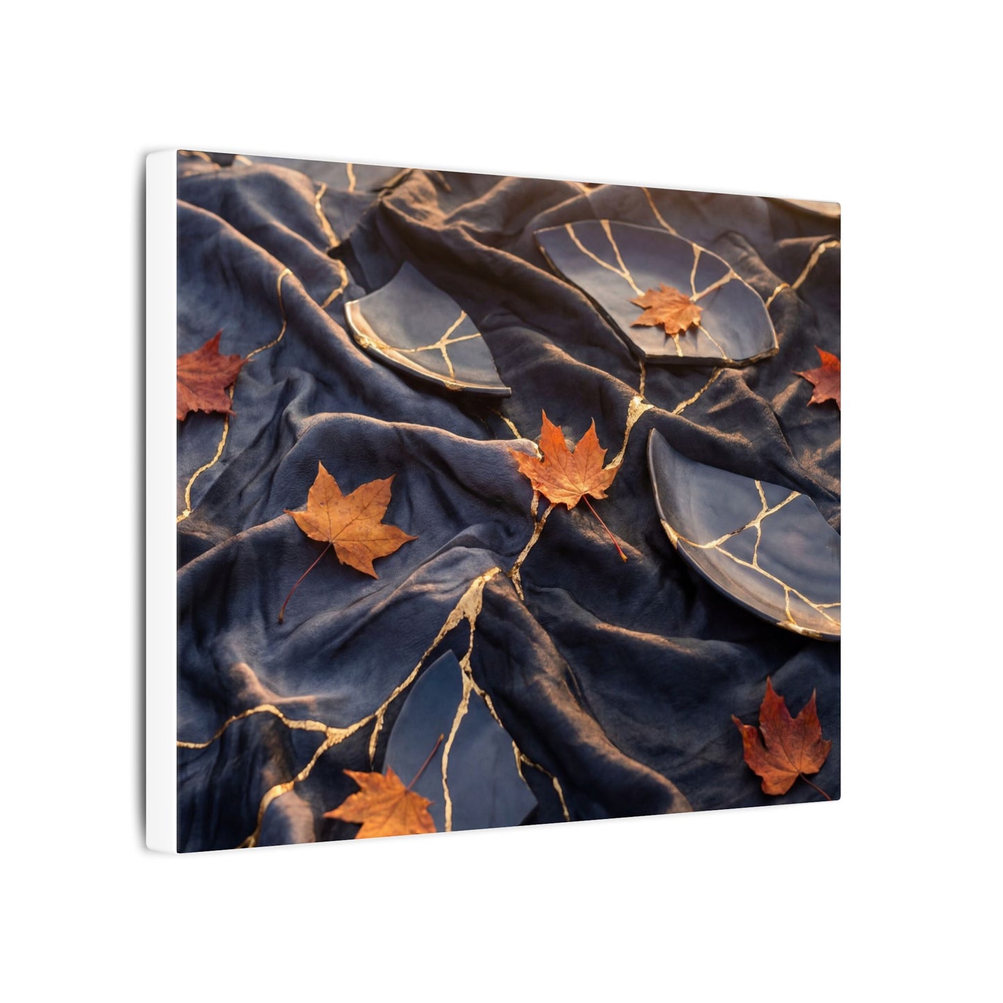 Golden Hour Silk Drape Canvas Art - Kintsugi Shibui
