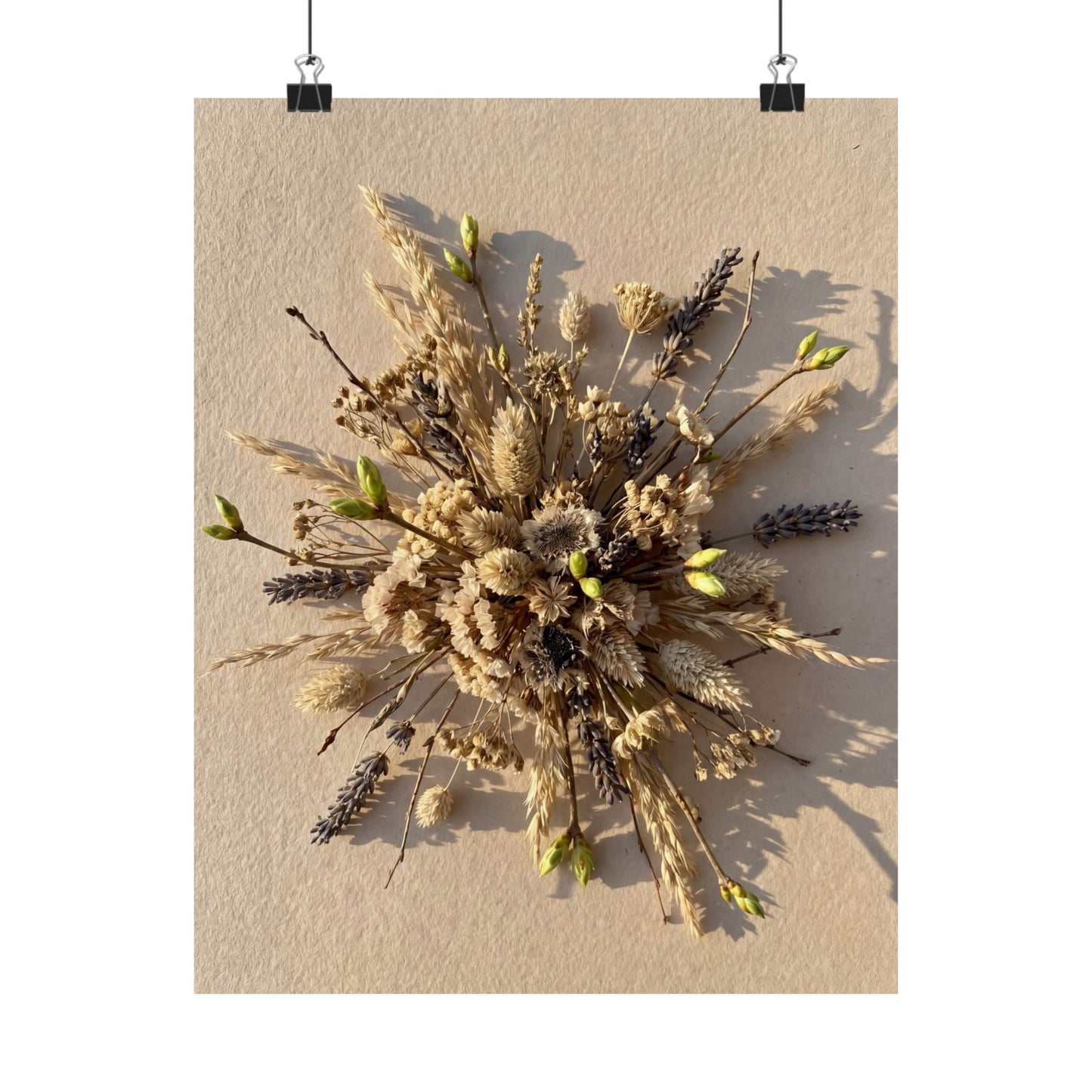 Dried Flowers Spring Wall Art Print | Japandi Neutral Design