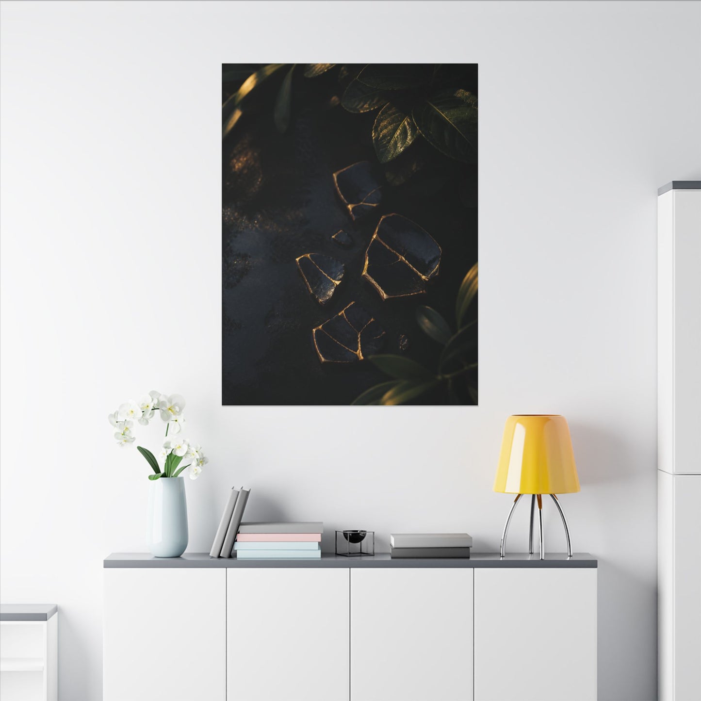 Summer Broken Pottery Moody Minimal Canvas Art | Atmospheric Decor