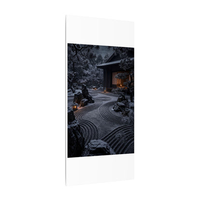 Candlelight Rock Garden Canvas Art - Dark Japandi Fukinsei