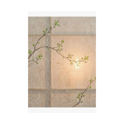 Fukinsei Shoji Screen Wall Art Print - Japandi Minimal Line